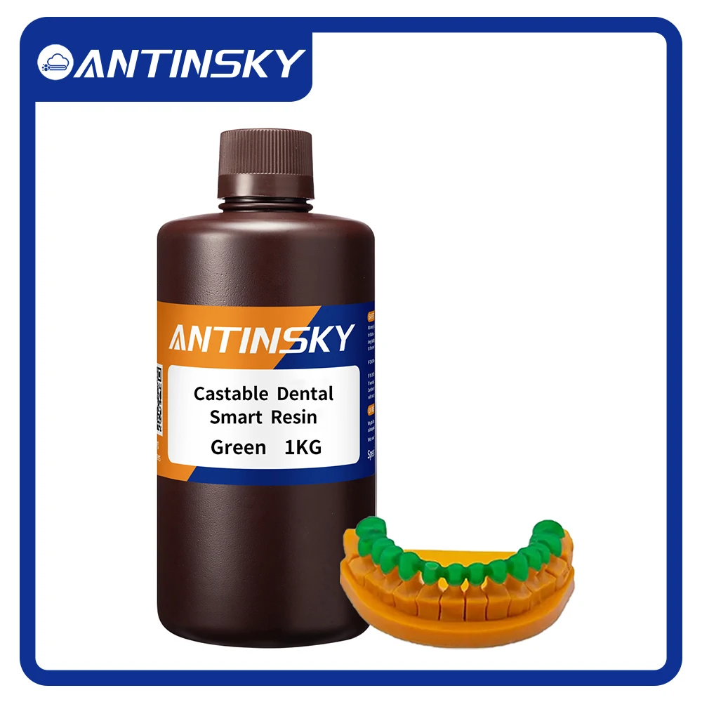 Antinsky Castable Dental Smart Quick Curing Excellent Precision Dental Resin 1kg for Anycubic Elegoo Creality Sunlu 3D Printer