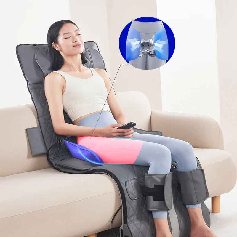 Upgrade Vibration Airbag Swing Heated Neck Massagers Full Body Massage Mats Massage Mattress Traction Lumbar with Remote Control