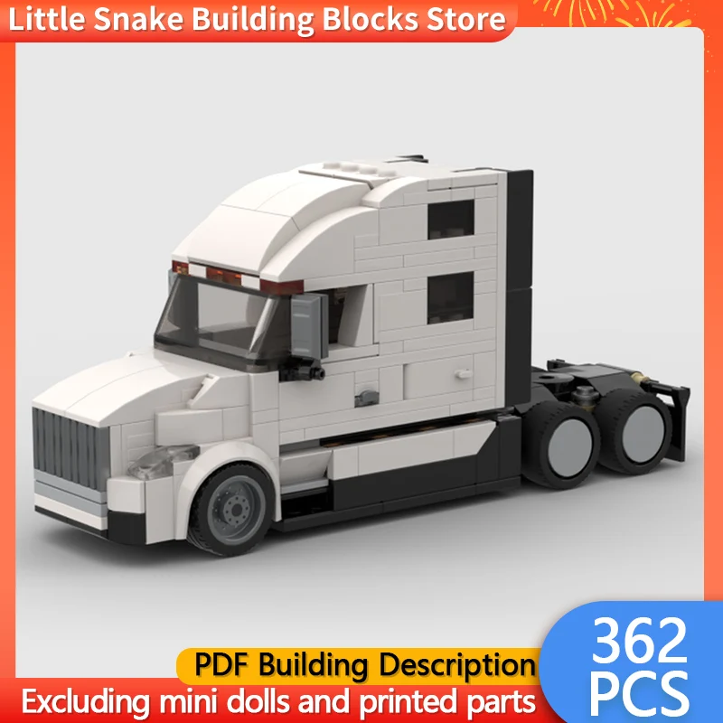 City Car Model MOC Building Bricks VNL 860 White Long-Nosed Truck Modular Technology Children Holiday Gifts Assemble Toys Suit