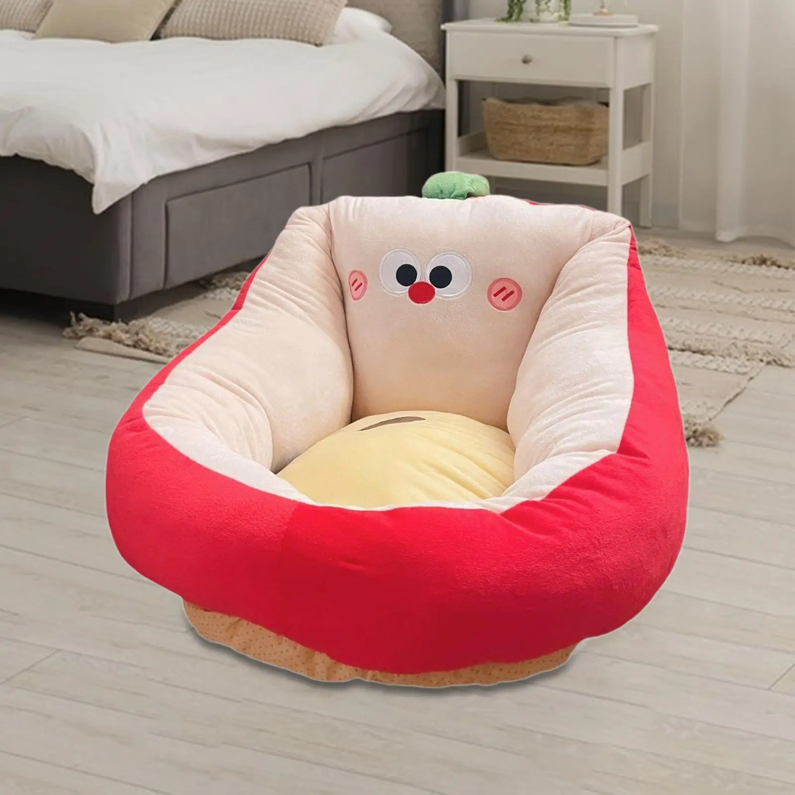 Cute Comfy Sofa Chair Silk Cotton Recliner Chair Plush Floor Cushion for Playroom Nursery Study Corner