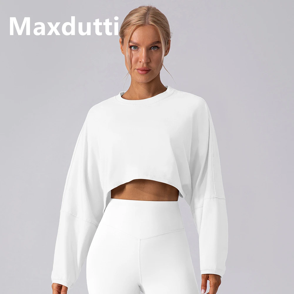 Maxdutti Woman Clothes Female Clothing Women's Hoodie Running Yoga Loose T-shirt Breathable Quick Drying Long Sleeve Tops 2026