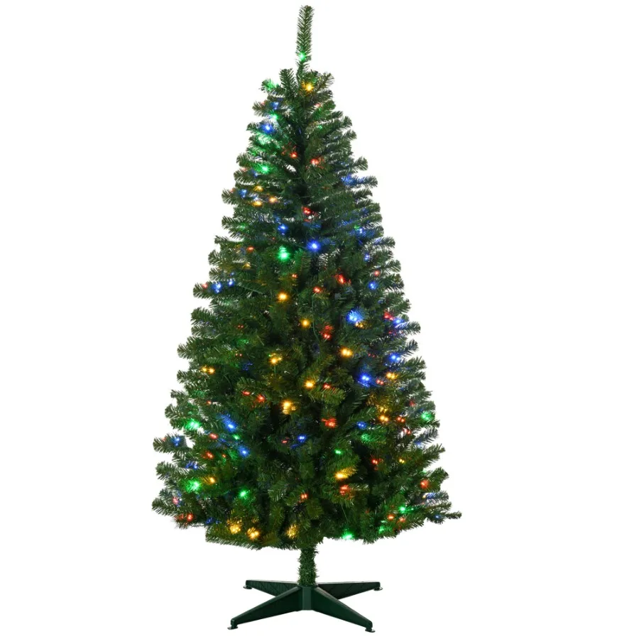 

HOMCOM 6ft Tall Prelit Artificial Christmas Tree Holiday Dr with 584 Branches 212 Warm White or Colorful LED Lights Auto Open