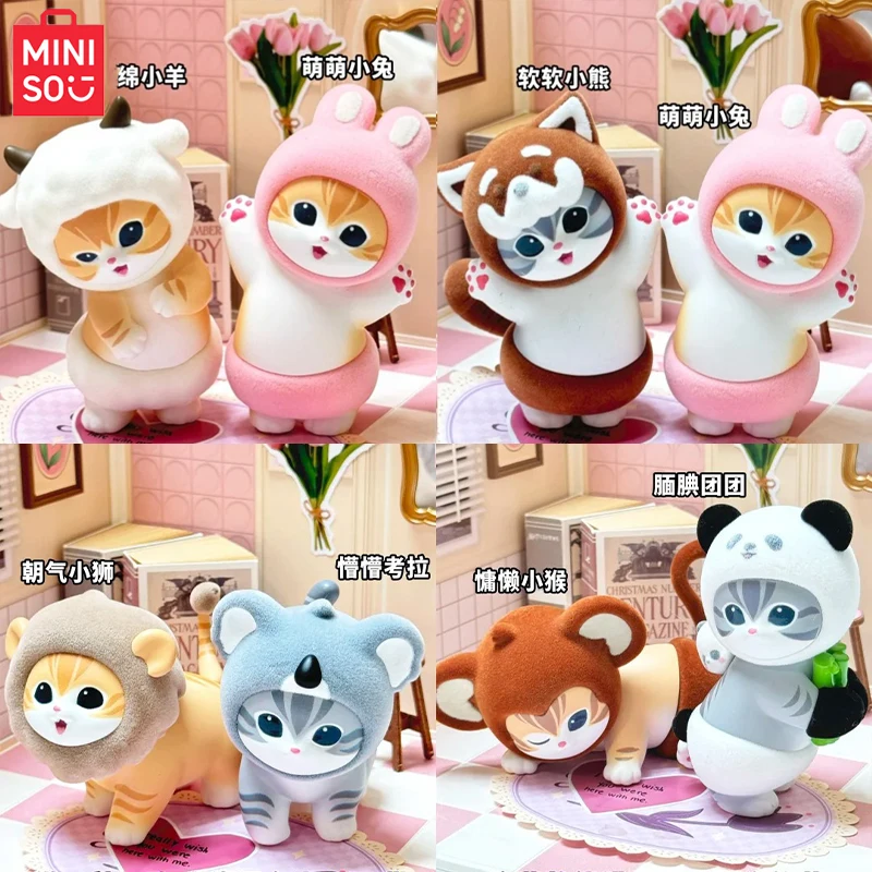 New Miniso Cat Fortune Sandy Series Doll Party Blind Box Trendy Birthday Gift Action Figurine Model Statue Collectible Toys