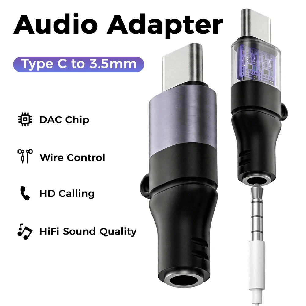 USB Type C to 3.5mm DAC Earphone Converter Adapter USB C Male To 3.5 Jack Female Headphones Audio Adapter For Huawei Xiaomi OPPO
