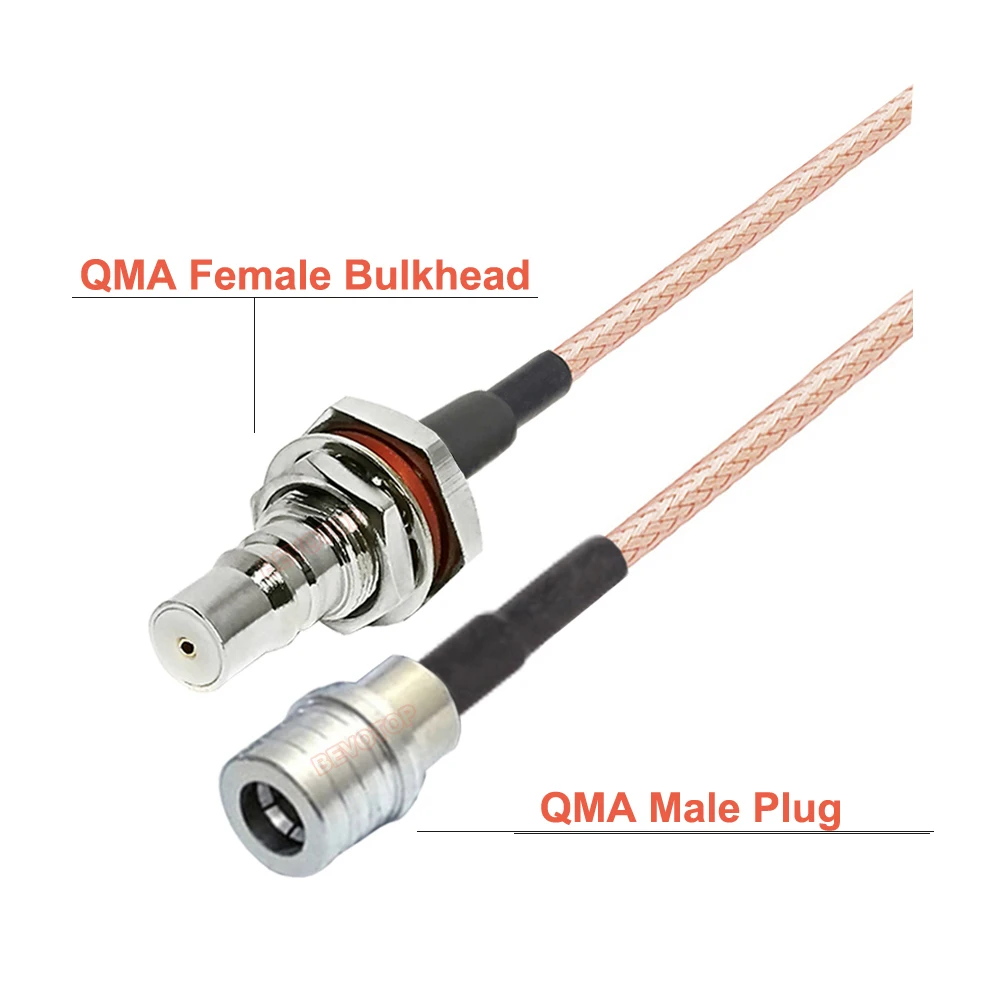 1Pcs QMA Male Plug to Waterproof QMA Female Bulkhead Jack RG316 RF Coaxial Cable 50 Ohm 10cm-15m image 2