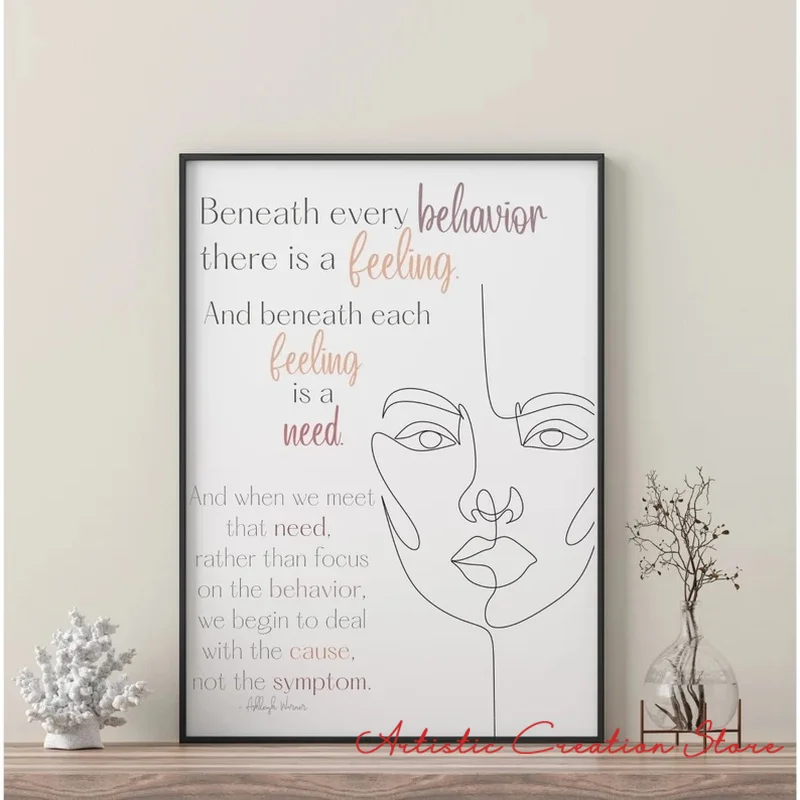 Mental Health Healing Inspirational Saying Canvas Picture Science Print Poster for Clinic Hospital Education Wall Art Home Decor