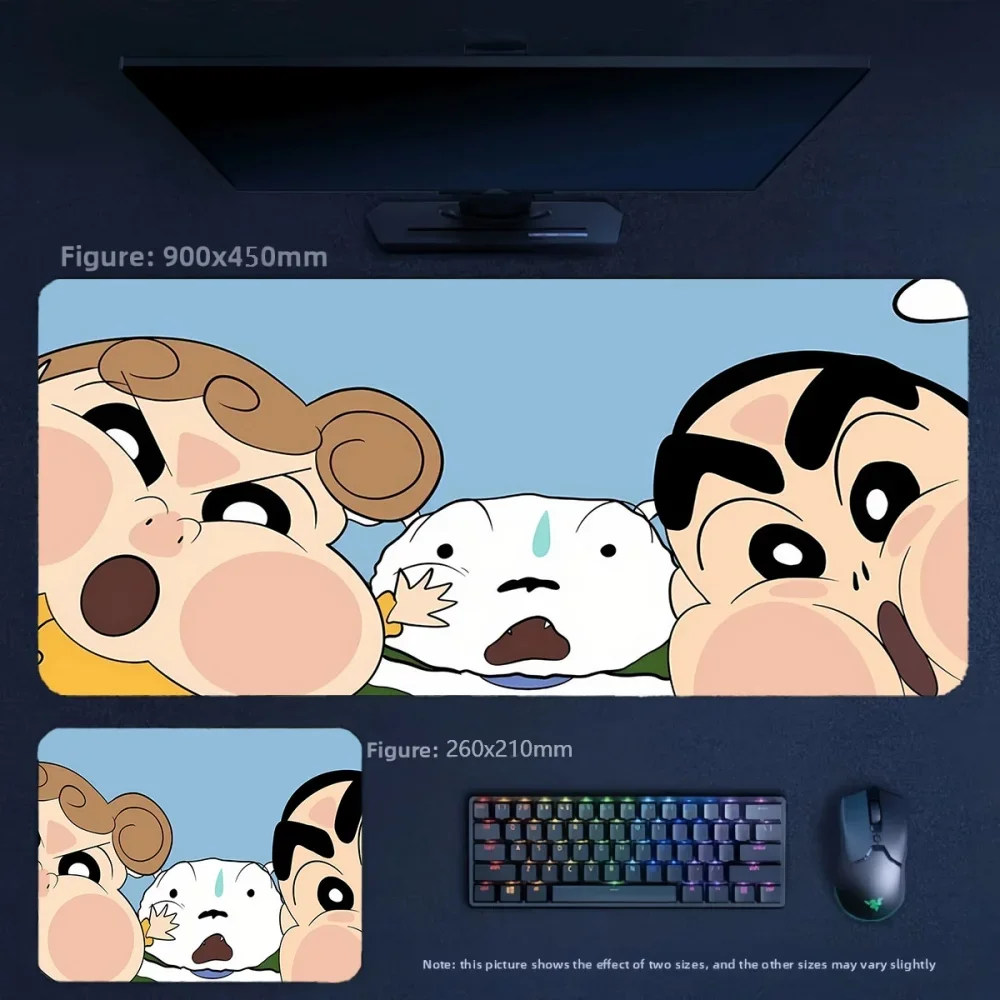 Animation Crayon Shin-chan and His Friends Leather Non-slip Mouse Pad Office Girl Precision Edging High-quality Leather Tablemat