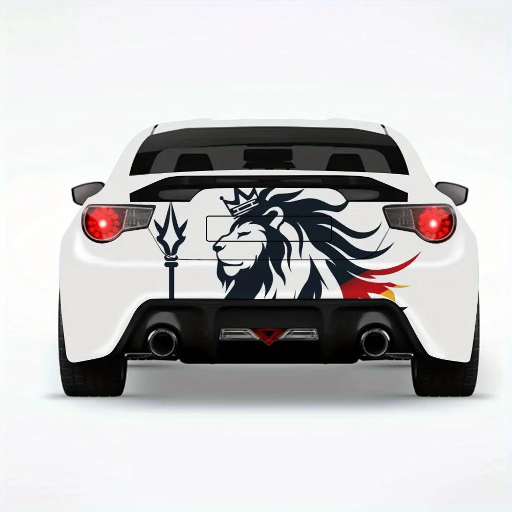 

Regal_Lion_with_Flag Автомобильная наклейка-виниловая наклейка на заднюю часть автомобиля, водонепроницаемые самоклеящиеся виниловые наклейки для хвоста и бампера автомобиля, De