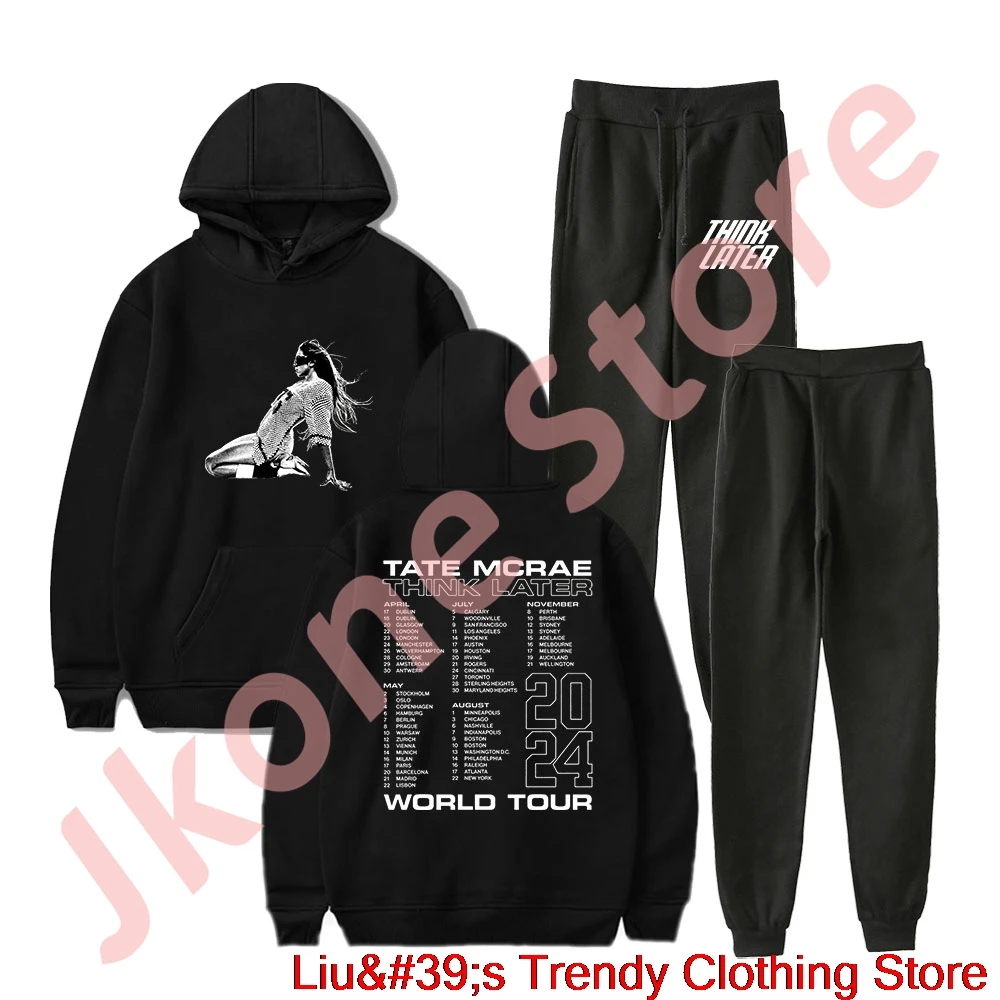 

Tate McRae Think Later World Tour Merch Hoodies Set Winter Cosplay Women Men Fashion Casual Sweatshirts