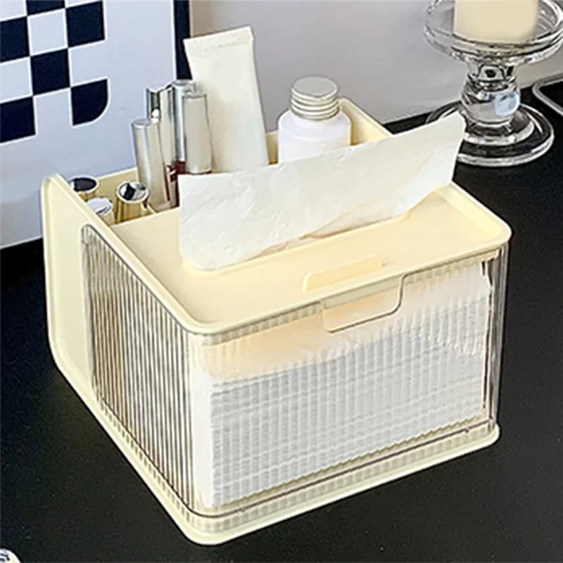 A20F-デスクトップリビングルーム多機能ティッシュボックスデスクトップ紙箱収納ボックス携帯電話ラックバスルームボックス