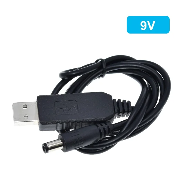 USB Booster Cable 5V to 9V 12V Router Power Cord Charger Conversion Cable DC Plug 5.5*2.1mm Cable Length 1 meter