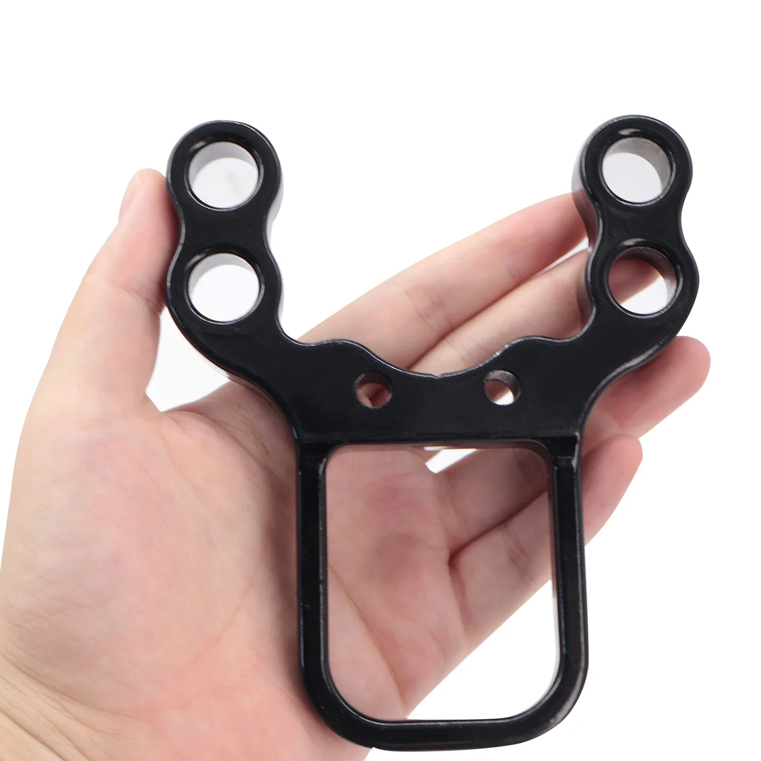 

Four-hole Aluminum Alloy Black Slingshot Head Rubber Band Slot Homemade Slingshot Special Accessories 2.5cm Hole Distance