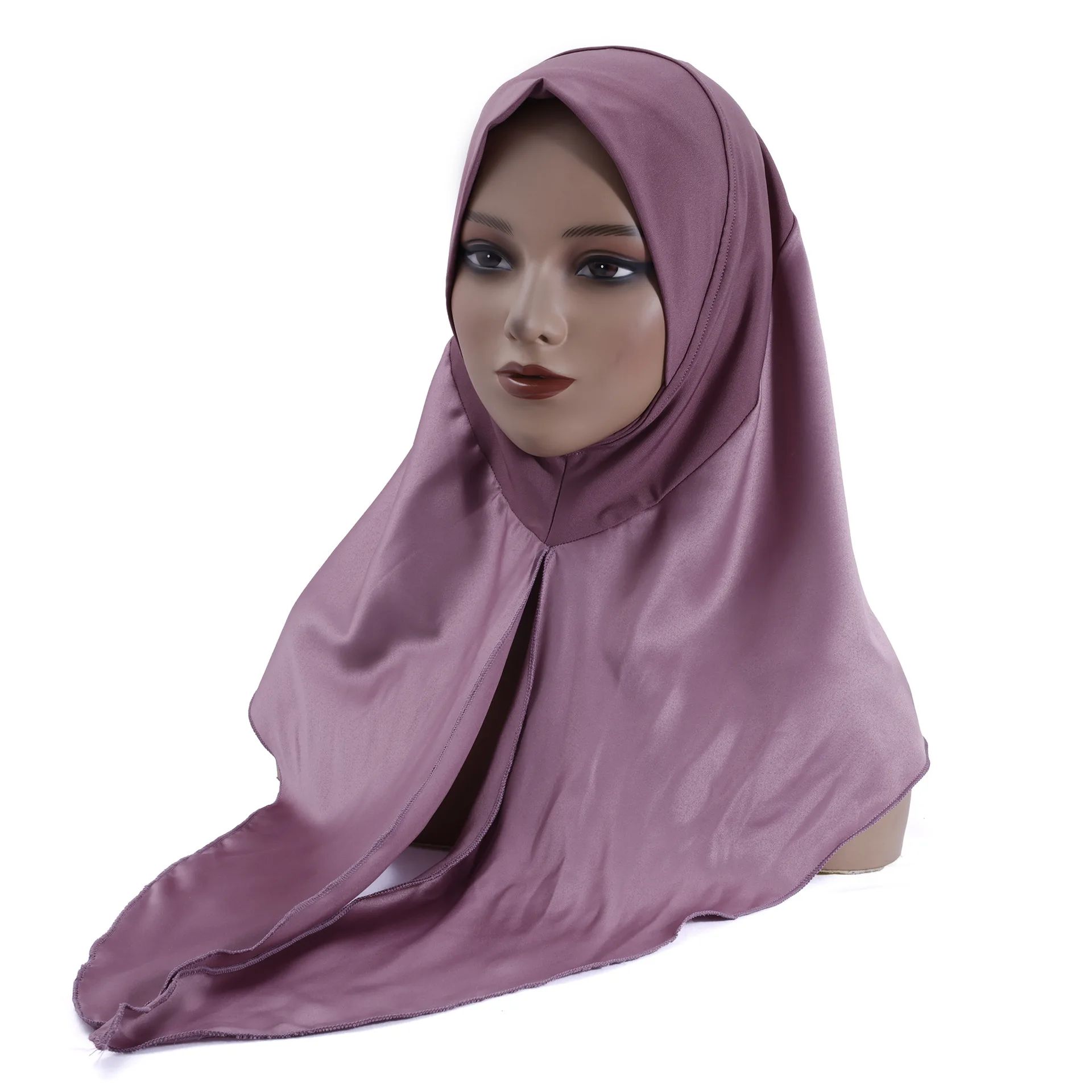 Femmes musulmanes Hijab tirer sur foulard écharpe instantanée Turban Eid nouveau Satin Amira Islam prière Hijab châles envelopper Niqab Nikab foulards