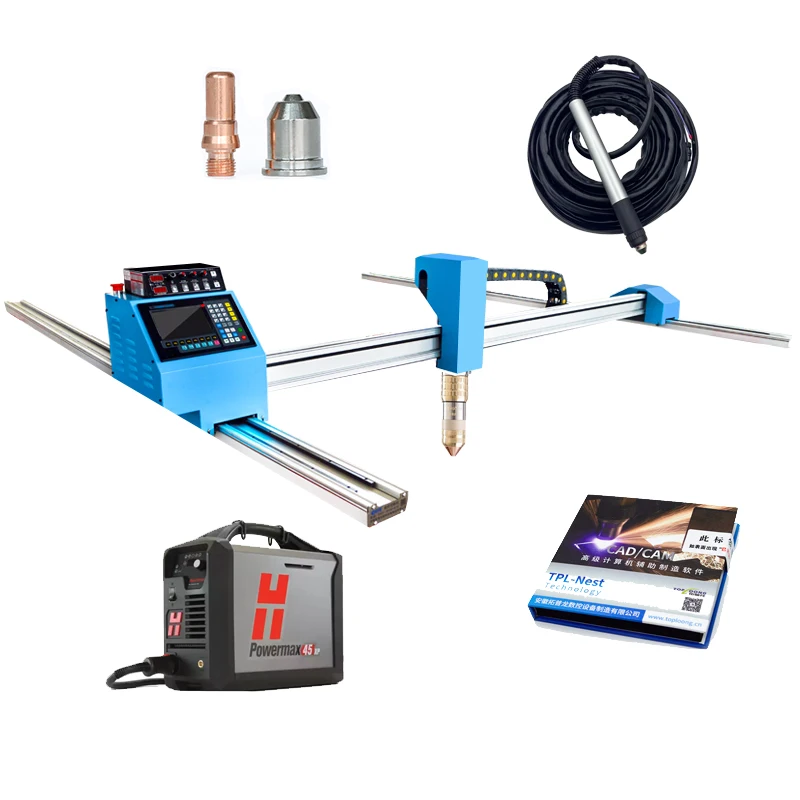 Portable Gantry Plasma Cnc Cutting Machine 2430 2460 Bilater Tracks 3 Axis Automatic Torch Height Control