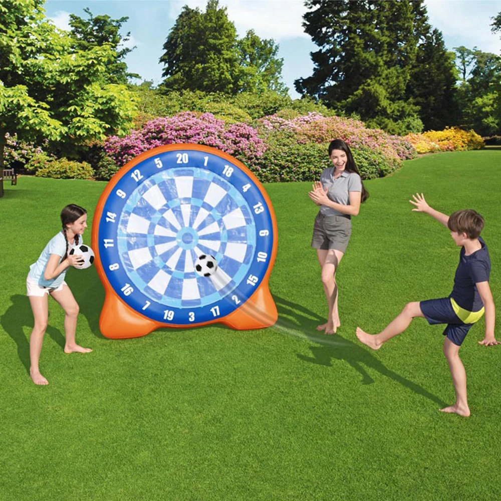 mini 1.6m H Inflatable Dart Board Soccer Game PVC Inflatable Football Shooting Dart Board With Air bump for kids