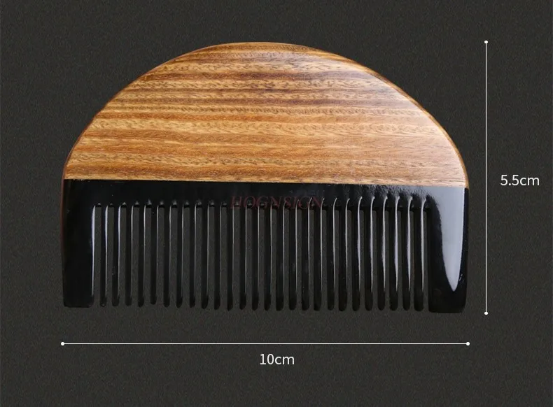 Green sandalwood comb horn comb genuine natural female portable portable electrostatic hair loss children's mini small head comb