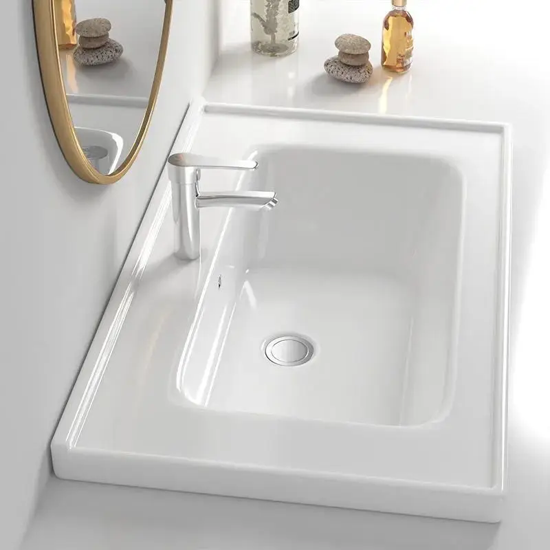 

Basin bathroom cabinet wash basin semi-embedded high temperature ceramic integrated surface single toilet