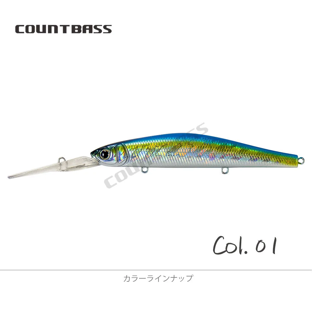 COUNTBASS Langsam schwimmender Wobbler 115 mm 4-1/2 Zoll 20 g 3/4 oz. Dive 4m 13ft Minnow Jerk Your Baits Angelköder – Detail 13