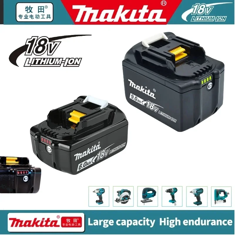 

Original Makita 6Ah/5Ah/9Ah for Makita 18V Battery BL1830B BL1850B BL1850 BL1840 BL1860 BL1815 Replacement Lithium Battery