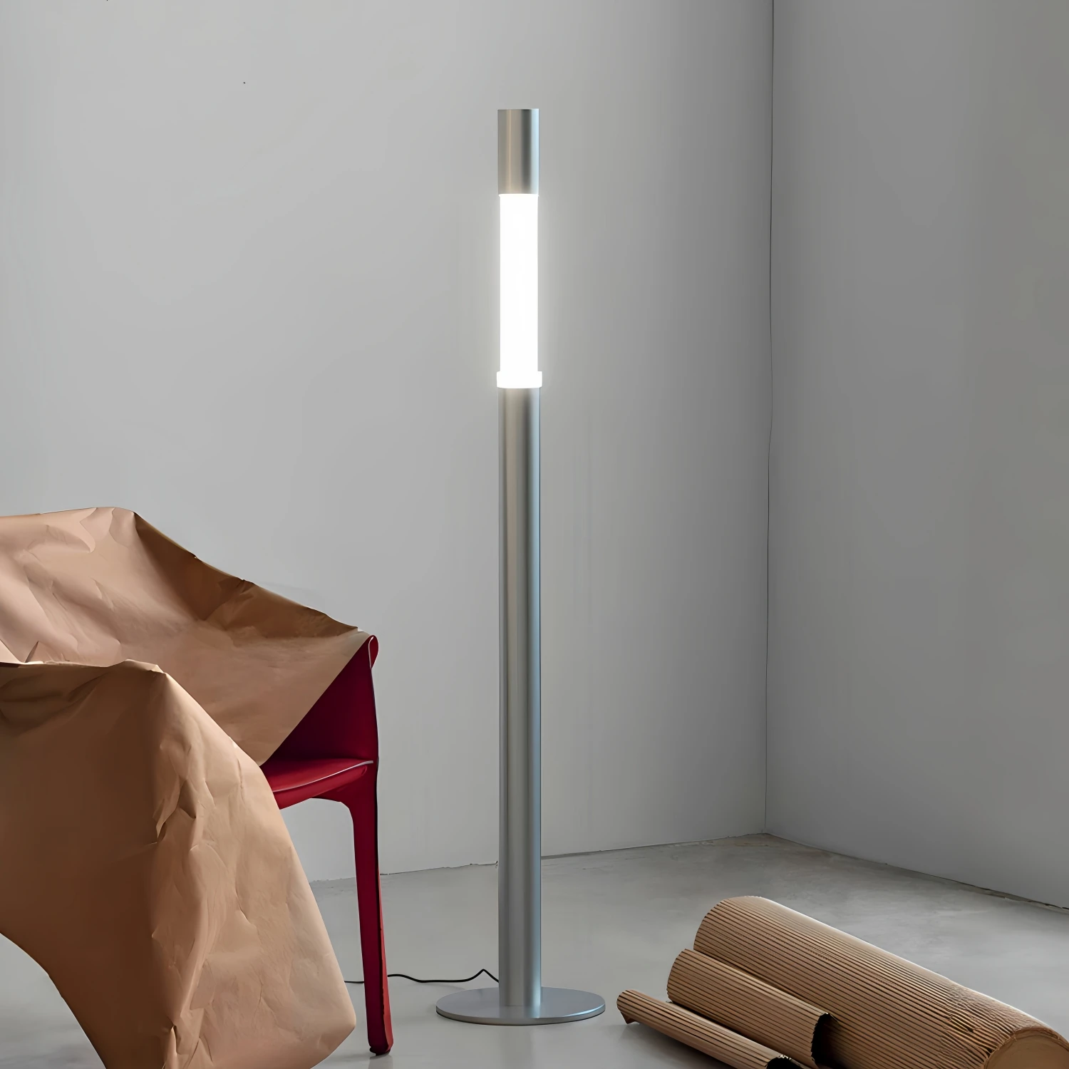Minimalist Floor Lamp Chrome Black for Living Room Bedroom Sofa Side Corner Entryway Exhibition Hall Designer Standing Light