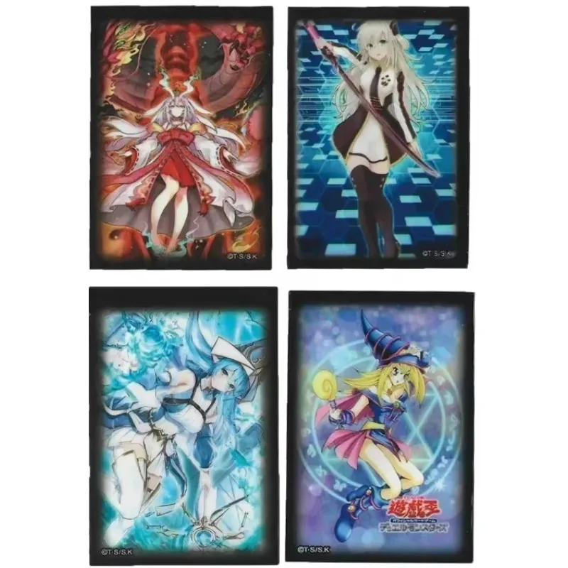 50pcs Yu Gi Oh Blue-eyes White Dragon Collection Card Case Sleeve Flash Card Sleeve PTCG Collection Card Protective Case