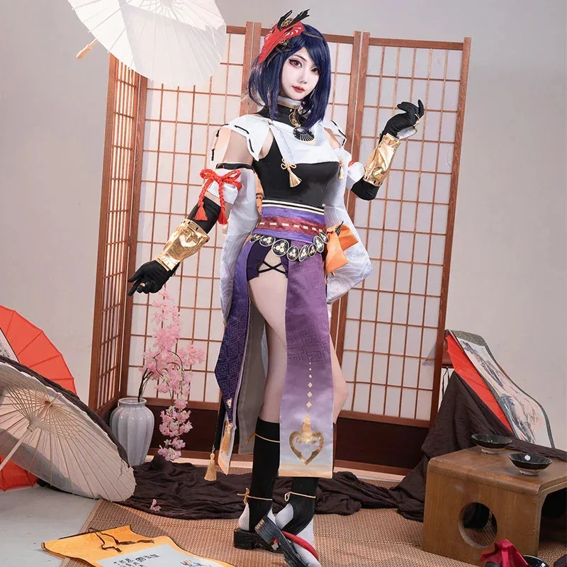 FC6ROLECOS 쿠조 사라 코스프레 겐신 임팩트 코스튬 사라 코스프레 의상 여성 드레스 의상 할로윈 풀세트 레드 H @ FC