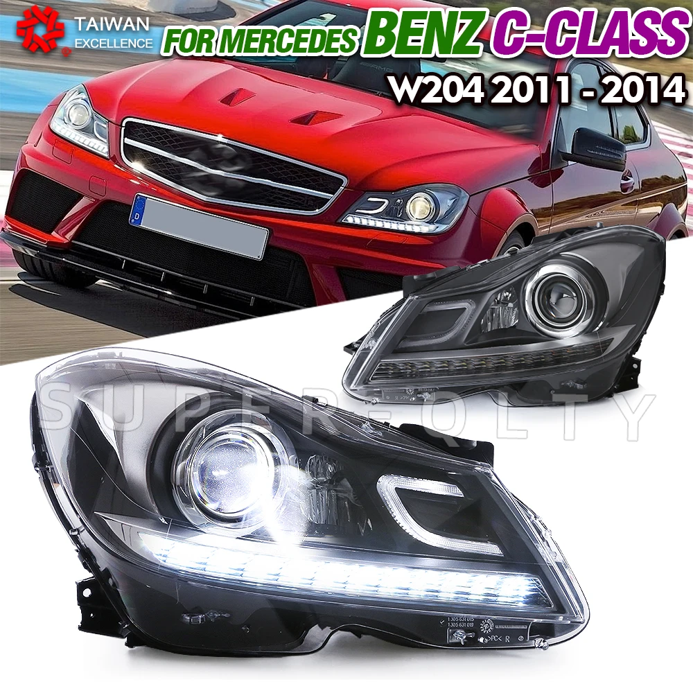 

2 PCS Car headlights for Benz W204 LED Headlight 2011-2014 C200 C260 DRL Signal Front Head Lamp For the Original Car Halogen