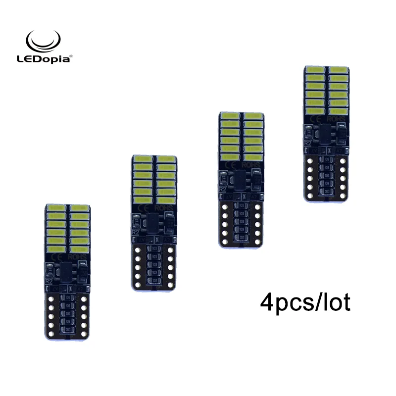 

4Pcs/lot T10 car Bulb W5W 4041 24-SMD 3W 12V to 24V Car Motorcycle Interior License Plate Indicator Signal Lamp Parking Light