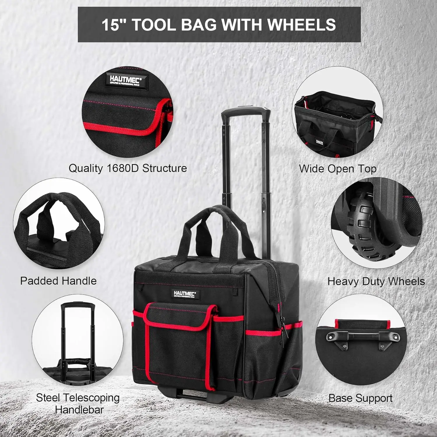 Organizer Set, 15”Rolling Bag with Wheel and 15