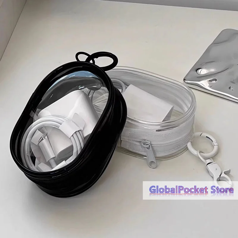 Transparent Data Cable Charger Storage Bag Cable Organizer Waterproof Travel Bag Organizer Mobile Phone Charger Protective Bag