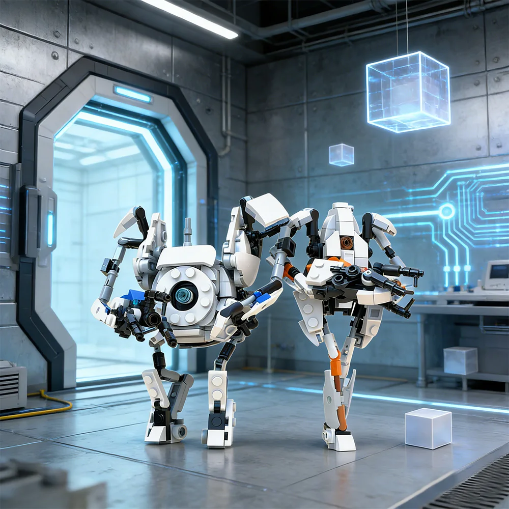 

Gobricks MOC Popular Games Portal 2 Robot Bricks High-Tech ATLAS And P-Body Robot Building Blocks Model Assembly Toys Kids Gifts