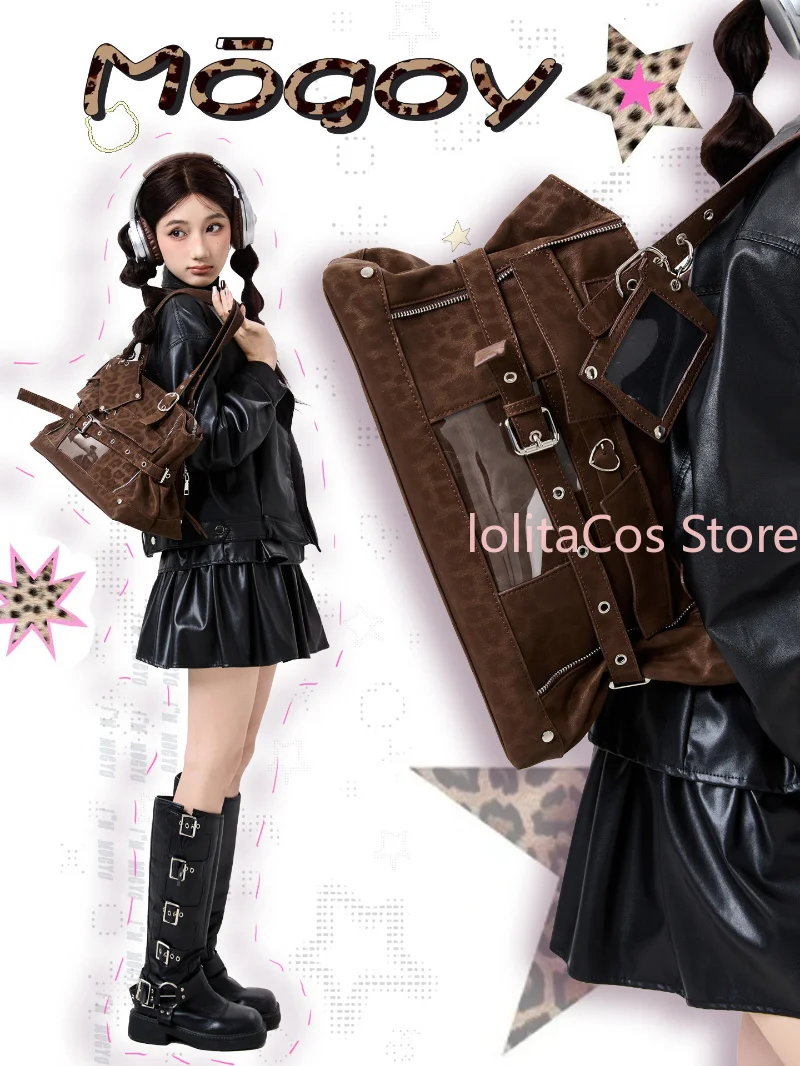 

Original Y2K Plaid Tote Itabag Leopard Print Crossbody Bag Stylish Shoulder Bag Cosplay Xmas Girl Birthday Gift Purse Present