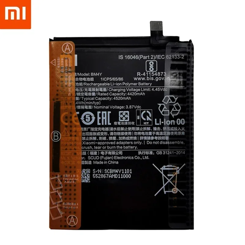 2024 Years 100% Original 4520mAh BM4Y Battery For Xiaomi Poco F3 Redmi K40 Pro K40Pro Batteries Bateria+Tools Free Fast Shipping