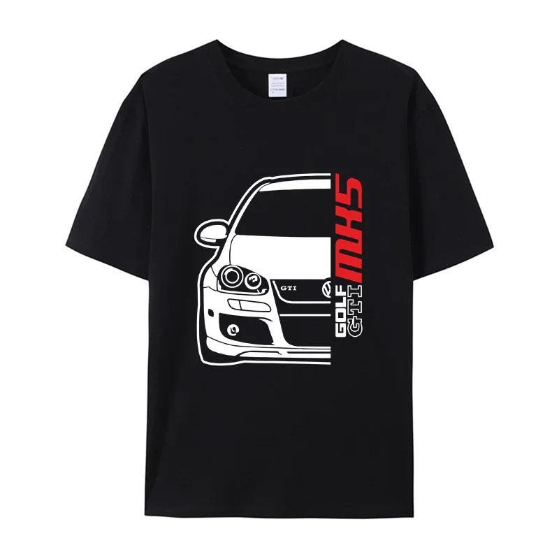 GTI MK5 Car Black T-Shirt 100% Cotton XS-5XL