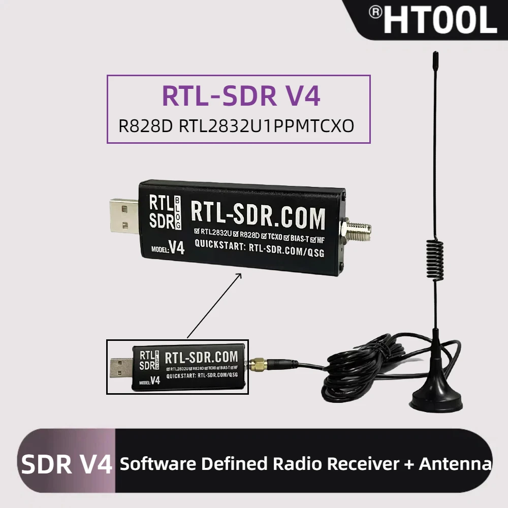 yZ[zSDR V4 \tgEFAM@ HTOOL RTL-SDR V4 RTL2832U 1PPM TCXO HF BiasT SMA \tgEFA + Aei