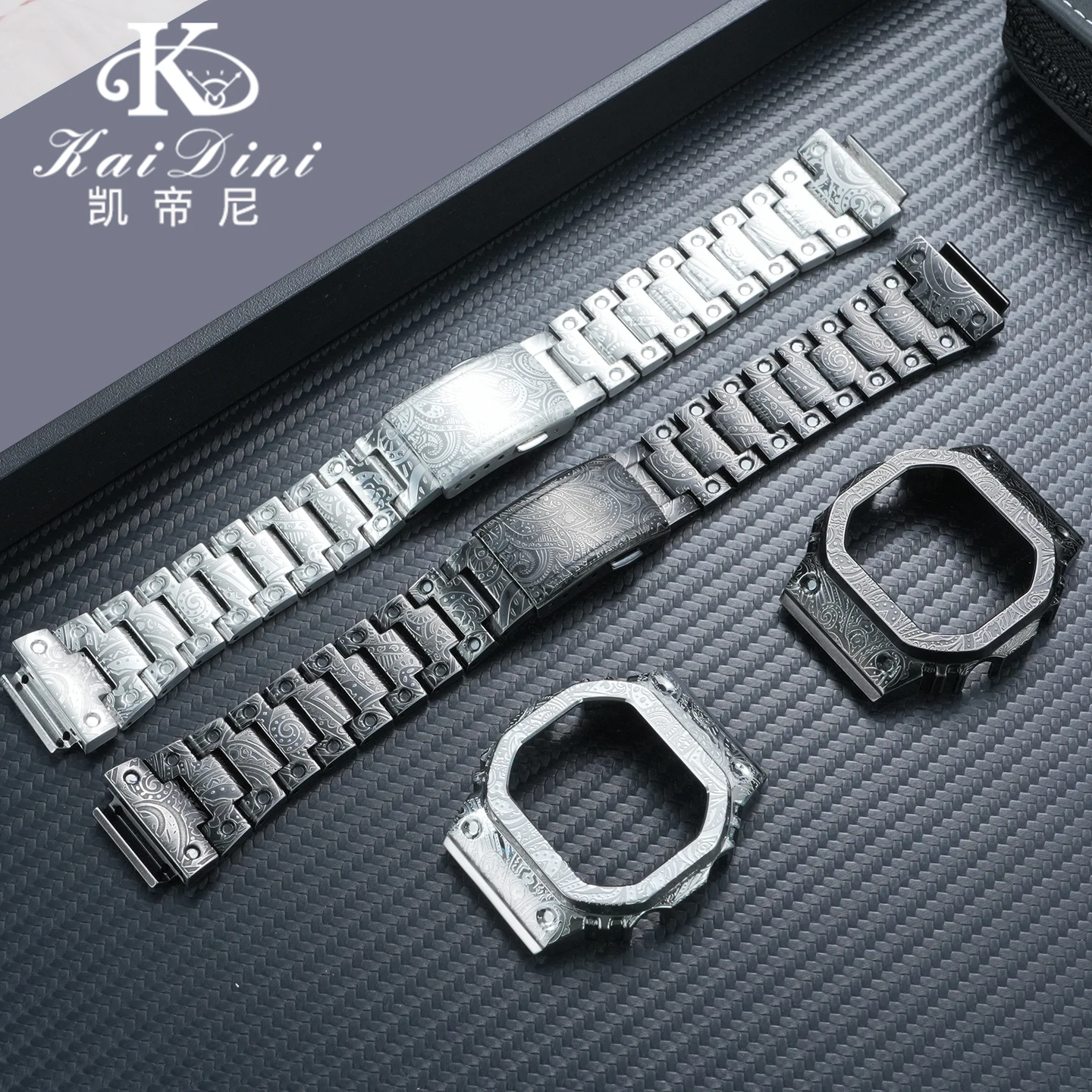 Vintage engrave For CASIO G-shock 3516 DW-H5600 Watchband Modified Metal Case Men Stainless Steel Watch Strap DWH5600 steel case