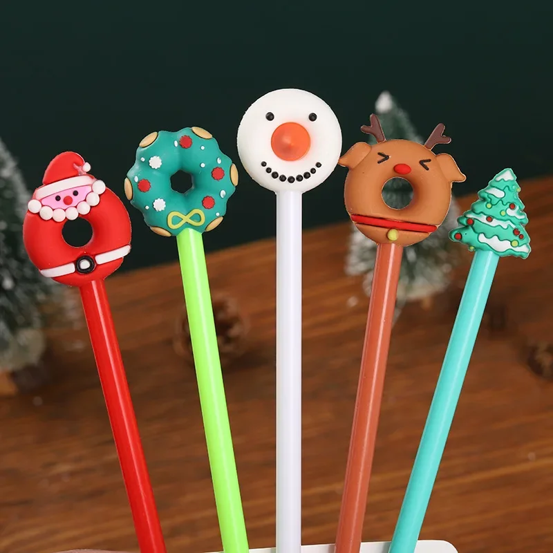 24Pcs Christmas cartoon ins Korean gender-neutral pen, student cute super cute high-value stationery