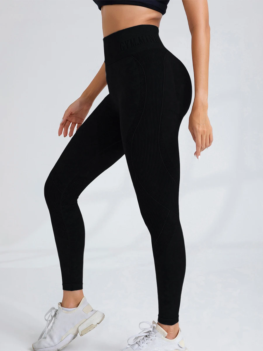 Womens Yoga Long Pants High Waist Solid Color Seamless Elasticity Casual ming Leggings Trousers