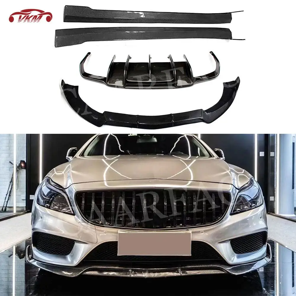 

Carbon Fiber Front Lip Rear Bumper Lip Diffuser Spoiler Side Skirt For Mercedes Benz CLS Class W218 CLS63 2012-2014 Car Body Kit