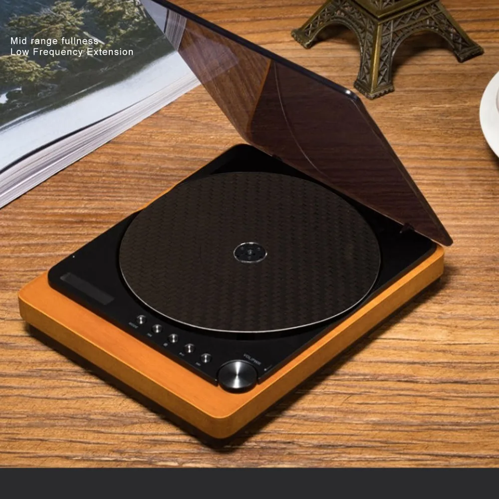 120*0.2mm CD Tuning Pad Carbon Fiber Made Excellent Vibration Absorption Disc Stabilizer Low Distortion Rate Black