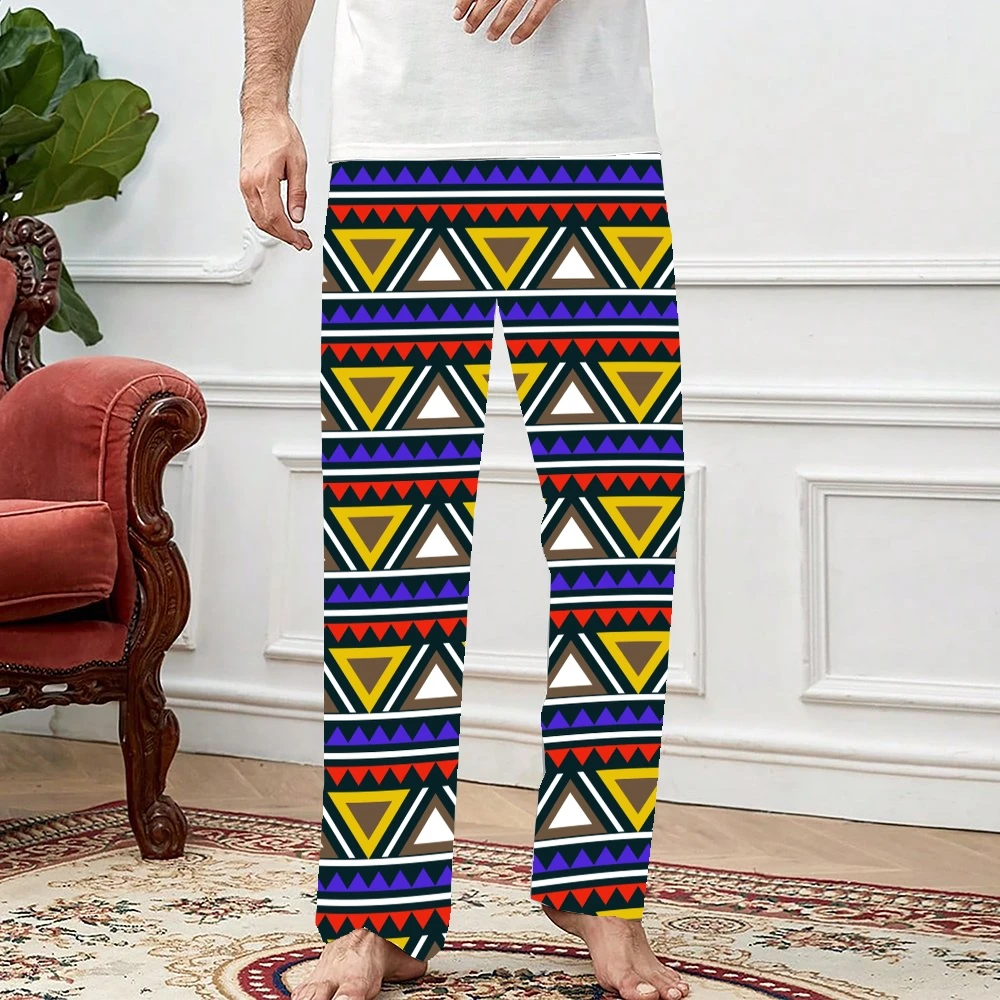 African Style Pattern Pajama Pants Mens Womens Lounge Pants Super Soft Unisex Sleep Pajama Bottoms with Pockets Drawstring