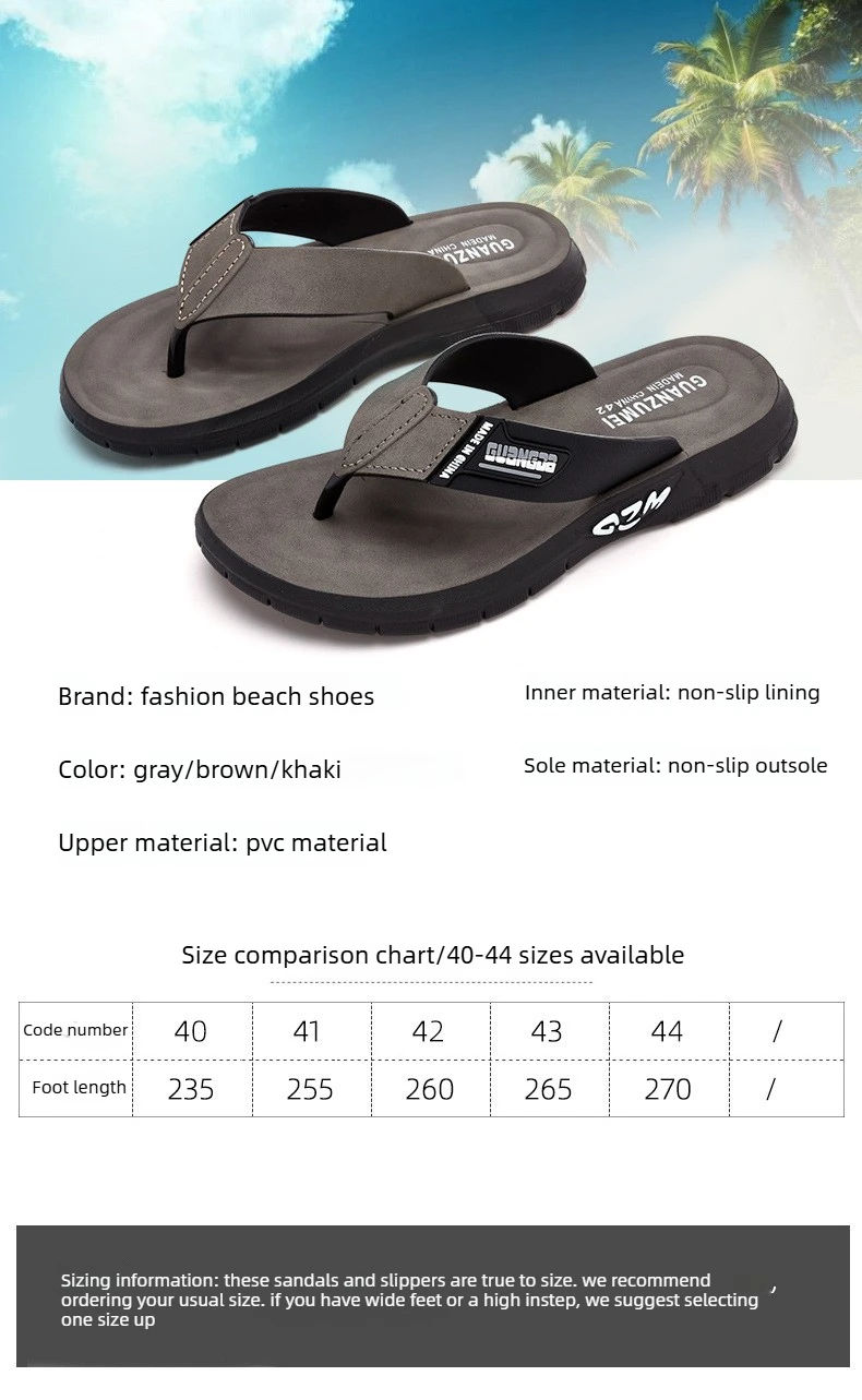 Herren-Leder-Flip-Flops, Sommer-Neuheit, rutschfest, dicke, weiche Sohle, verschleißfest, lässige Sandalen für Zuhause, draußen, Strand – Detail 8