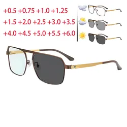 Fashionable Men's Photochromic Reading Glasses UV Radiation Far Sight Protection With Strength 0 +0.5 +0.75 +1.0 +2.0 To +6.0