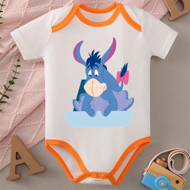 

MINISO Disney Print Winnie ＆ Eeyore 100% Cotton Baby Cloths Jumpsuit Onesie Bodysuit for 0-12 Months Newborn Best Gift for Baby