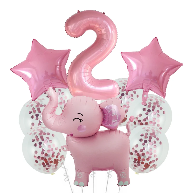 10 قطعة بالونات الحيوانات البرية لطيف الغابة موضوع حديقة الحيوان لوازم الحفلات 4D الفيل عدد بالونات الأطفال حفلة عيد ميلاد لوازم