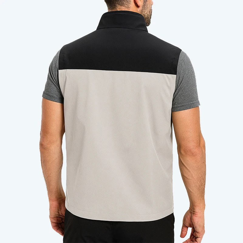 سترة رجالية خفيفة الوزن مع جيوب بسحاب سترة بدون أكمام مقاومة للرياح للمشي لمسافات طويلة والجولف في الهواء الطلق سترة واقية #3