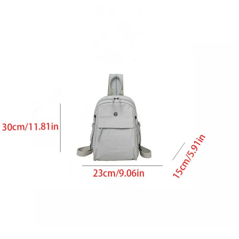 Solid Color Oxford Fabric Backpack Light Weight Nylon Casual Crossbody Bag Large Capacity Adjustable Strap
