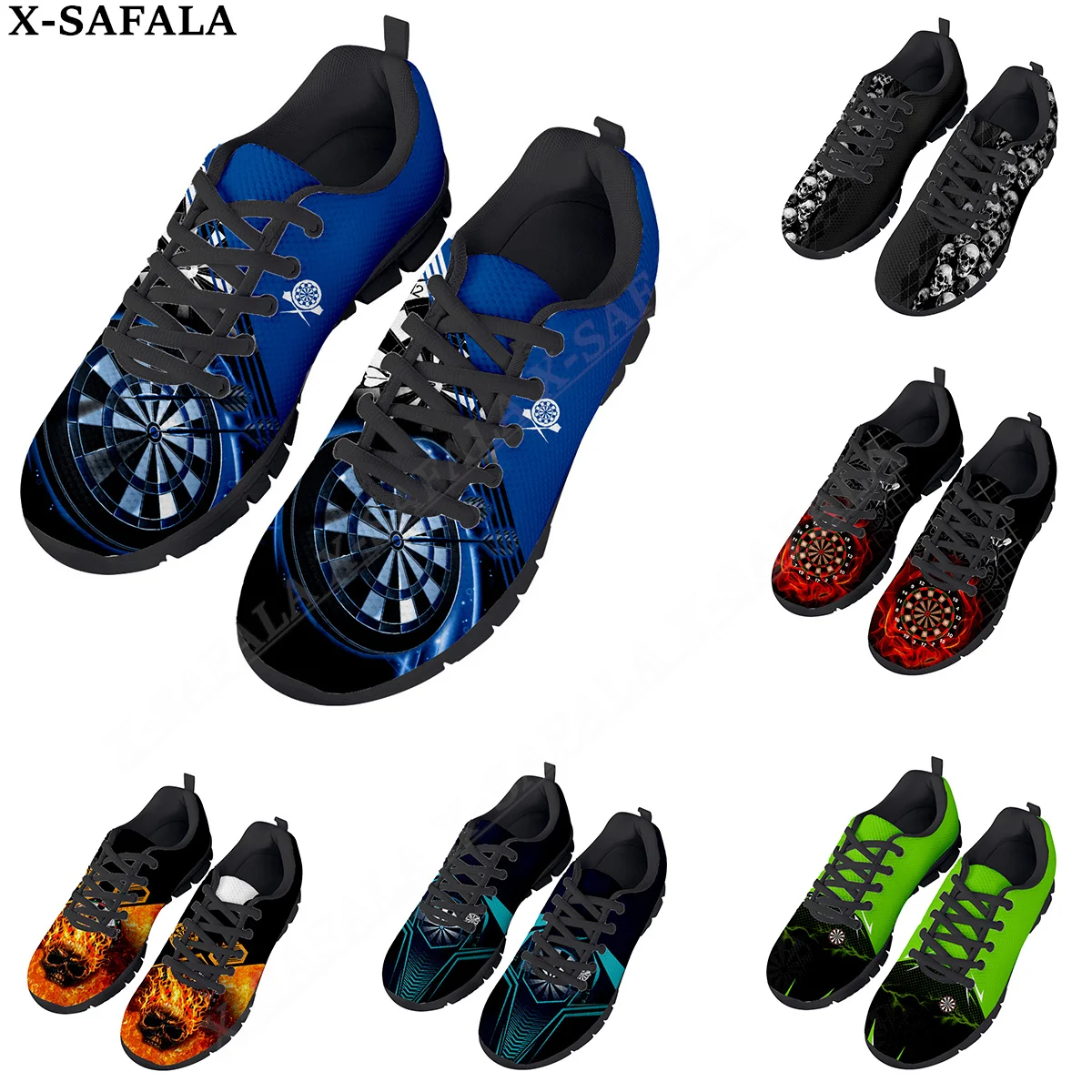 Love Gift  Darts Player Print Men's Casual Basic Daily Shoes Breathable Lightweiht Mesh Lace Up Sneakers Men Woman Sport Shoes-2