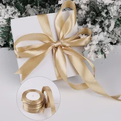 22m 0.6cm/1cm/1.2cm/1.5cm/2cm Width Beige Color Polyester Satin Ribbon for Wedding Party Decoration&DIY Gift Wrapping Ribbon