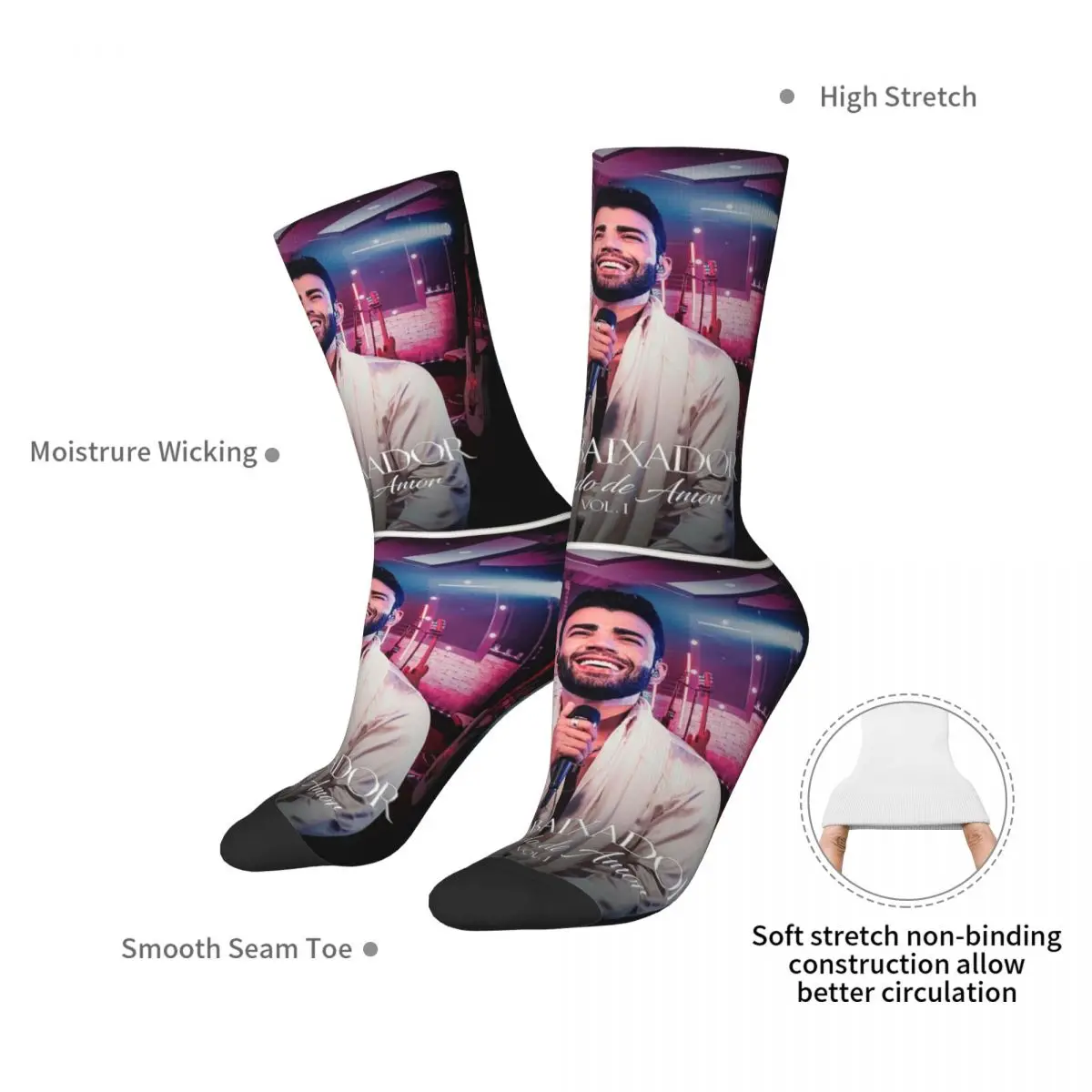 ألبوم Gusttavo Lima Falando De Amor Vol.1 2021 جوارب Harajuku جوارب طويلة لجميع المواسم هدية عيد ميلاد الرجل والمرأة #2